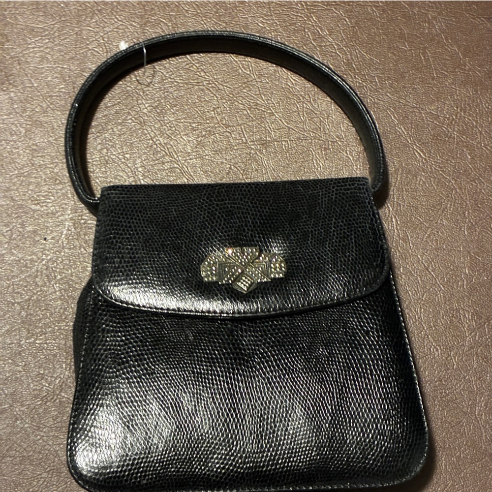 Judith Jack Black Clutch with Decorative Clasp